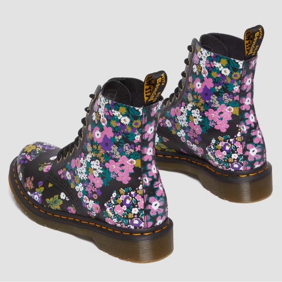 DR MARTENS 1460 PASCAL WOMEN'S VINTAGE FLORAL LEATHER LACE UP BOOTS - Picture 5 of 8